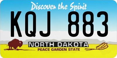 ND license plate KQJ883