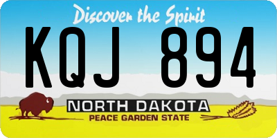 ND license plate KQJ894