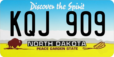 ND license plate KQJ909