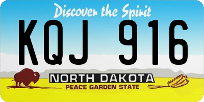 ND license plate KQJ916