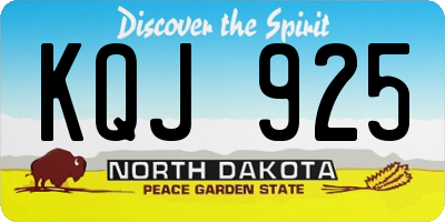 ND license plate KQJ925