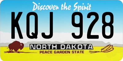 ND license plate KQJ928