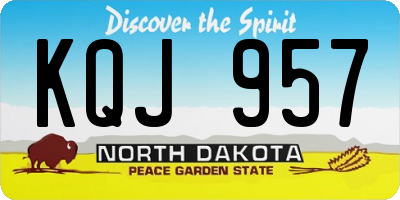 ND license plate KQJ957