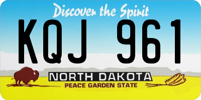 ND license plate KQJ961