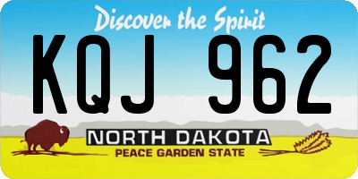ND license plate KQJ962
