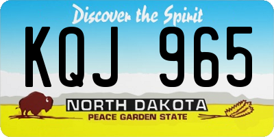 ND license plate KQJ965
