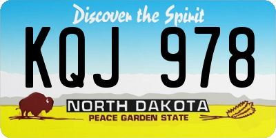 ND license plate KQJ978
