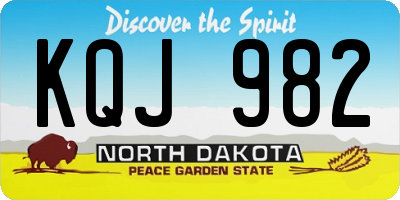 ND license plate KQJ982