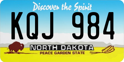 ND license plate KQJ984