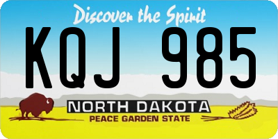 ND license plate KQJ985