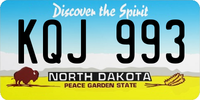 ND license plate KQJ993