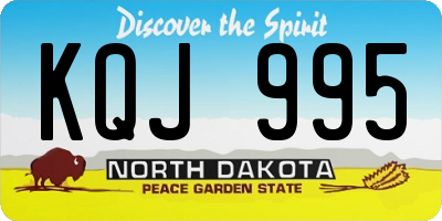 ND license plate KQJ995