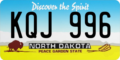 ND license plate KQJ996