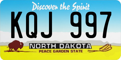 ND license plate KQJ997
