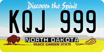 ND license plate KQJ999