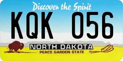 ND license plate KQK056