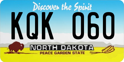 ND license plate KQK060