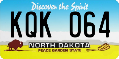 ND license plate KQK064