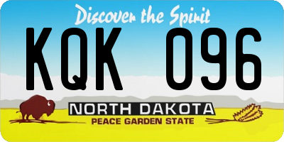 ND license plate KQK096
