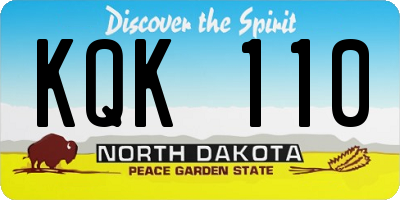 ND license plate KQK110