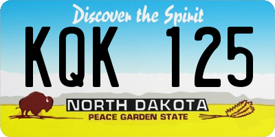 ND license plate KQK125