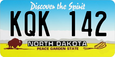 ND license plate KQK142