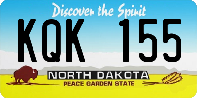 ND license plate KQK155