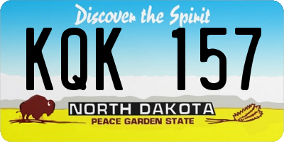 ND license plate KQK157