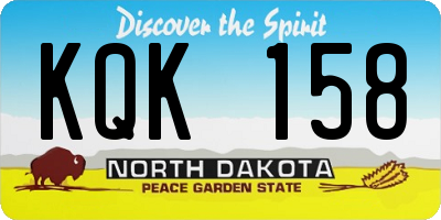 ND license plate KQK158