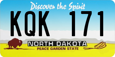 ND license plate KQK171