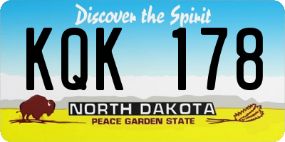 ND license plate KQK178