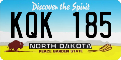 ND license plate KQK185