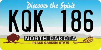 ND license plate KQK186