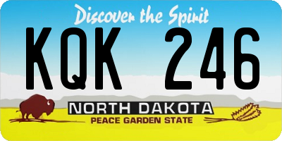 ND license plate KQK246