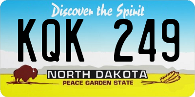 ND license plate KQK249
