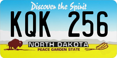ND license plate KQK256
