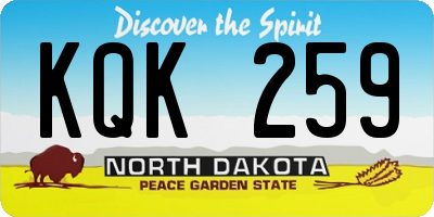 ND license plate KQK259