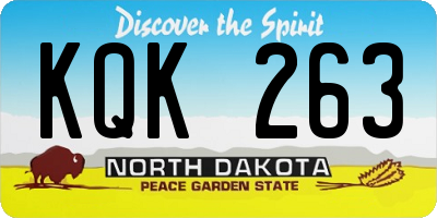 ND license plate KQK263
