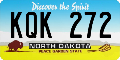 ND license plate KQK272