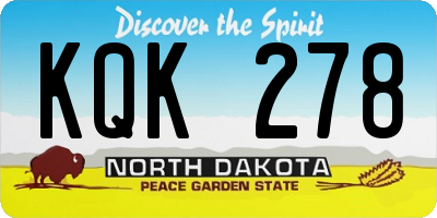ND license plate KQK278