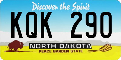 ND license plate KQK290