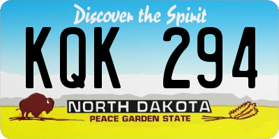 ND license plate KQK294