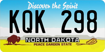 ND license plate KQK298