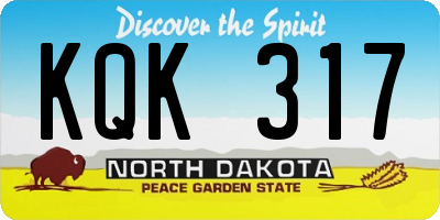 ND license plate KQK317