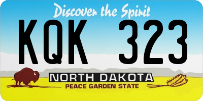 ND license plate KQK323