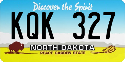 ND license plate KQK327