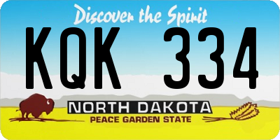 ND license plate KQK334