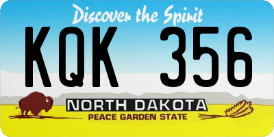 ND license plate KQK356