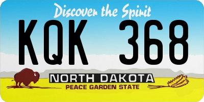 ND license plate KQK368
