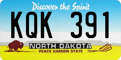 ND license plate KQK391